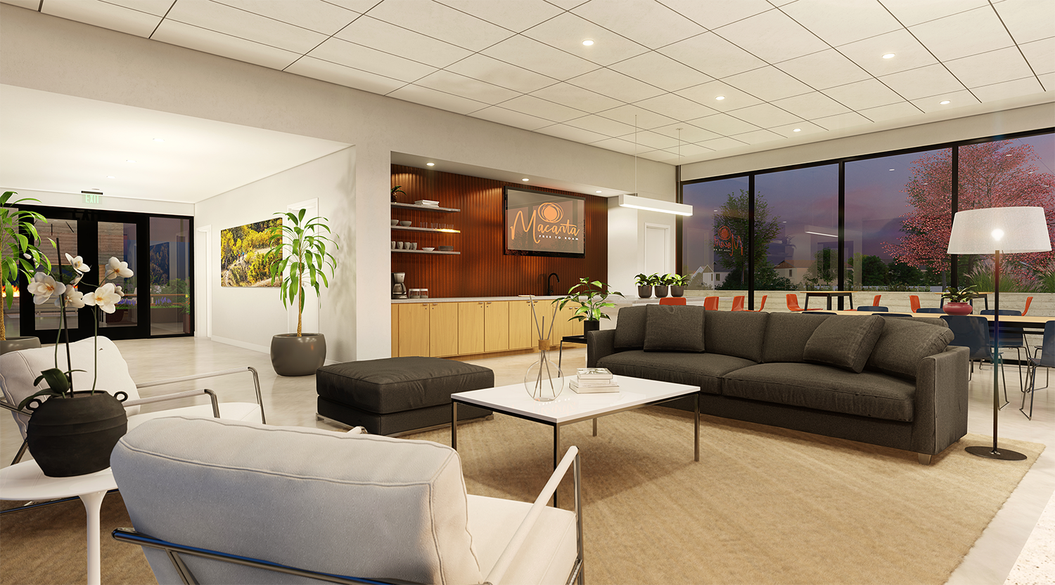 Photorealistic interior rendering of the Spoke at Macanta, a master planned community in Castle Rock