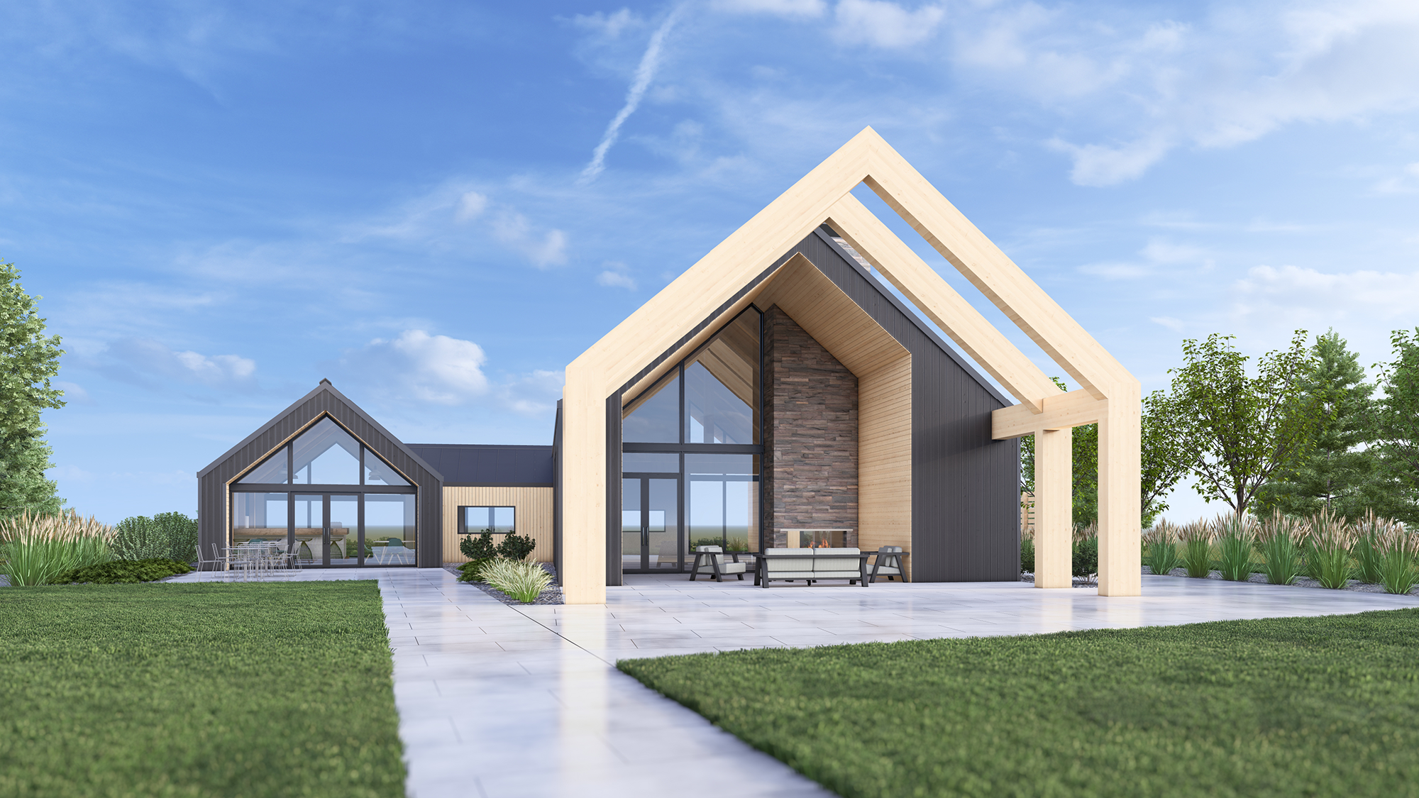 Community Center 3D architectural rendering 
