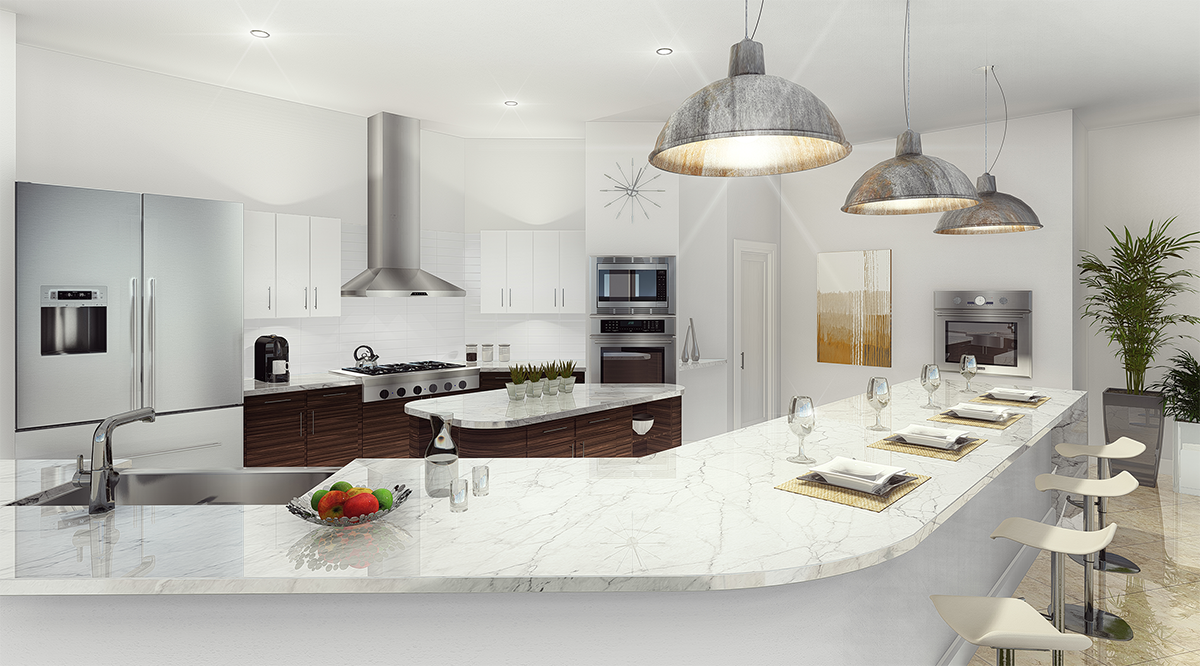 Photorealistic 3D rendering of interior