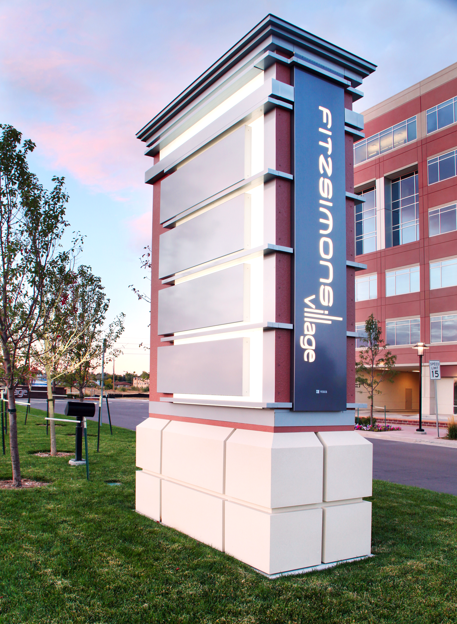 Monument at Fitzsimons Village in Aurora, Colorado