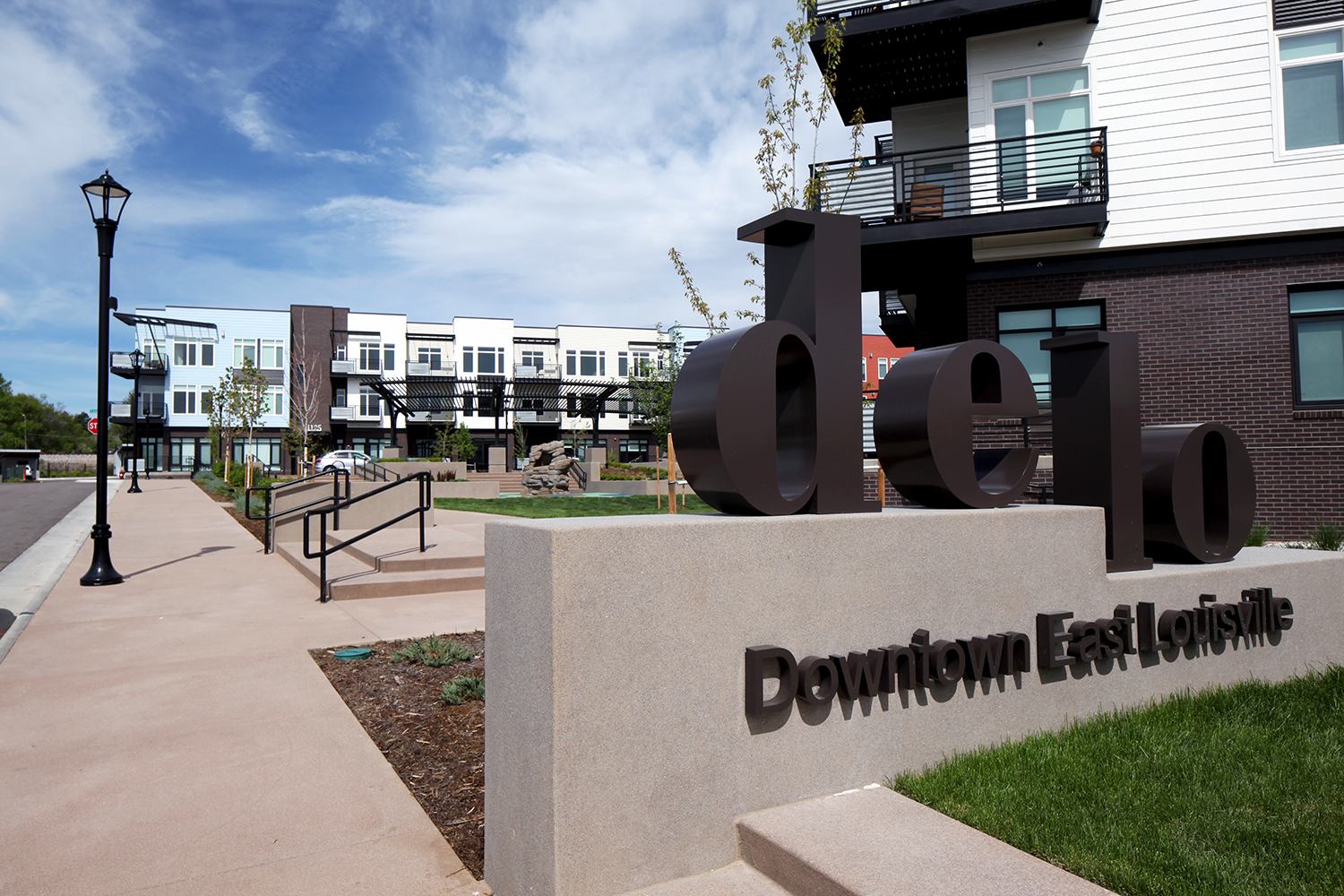 Monumentation for DeLo, a mixed-use community in Louisville, Colorado