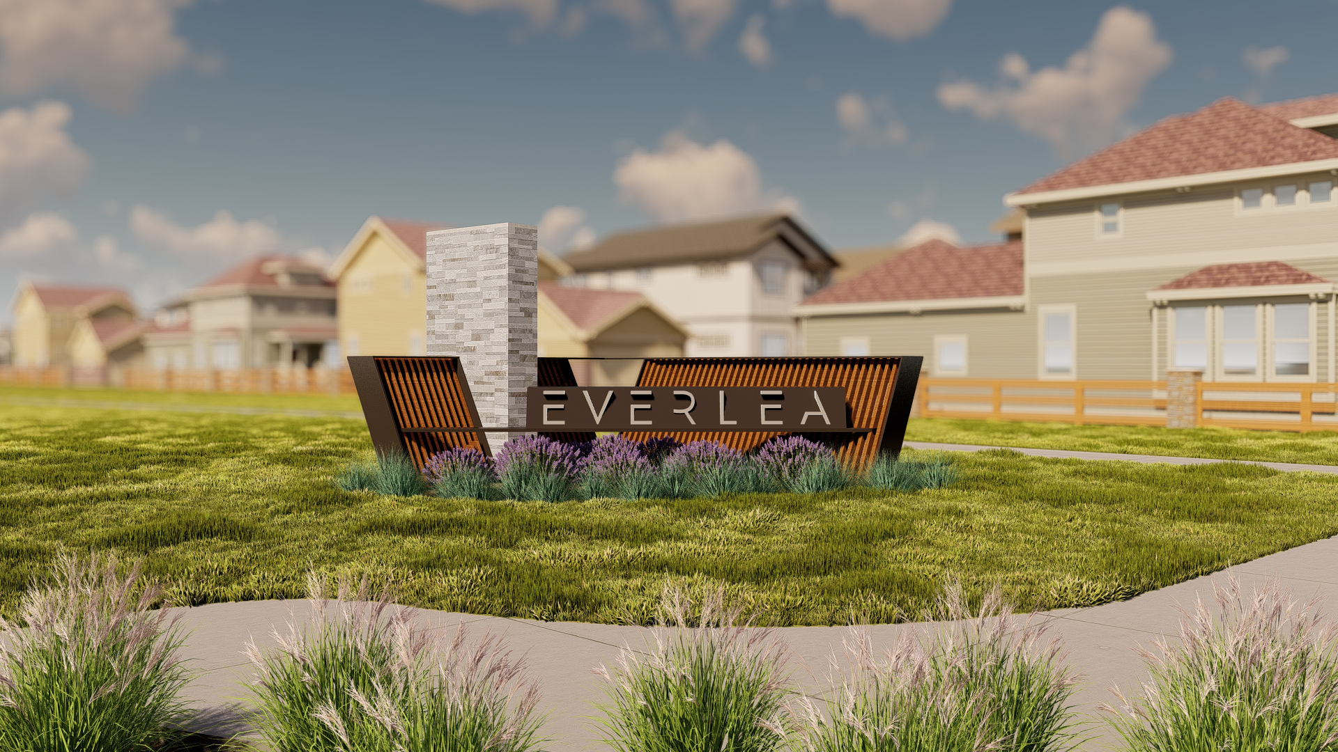 Photorealistic 3D residential monument rendering