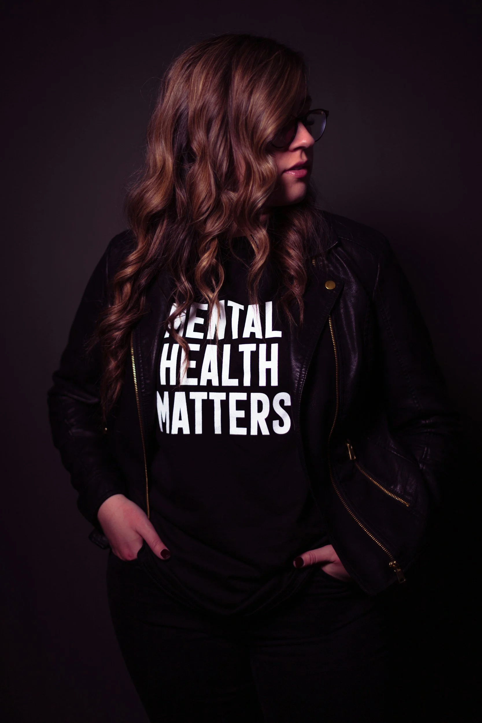 Woman wearing a perinatal mental health matters sweatshirt