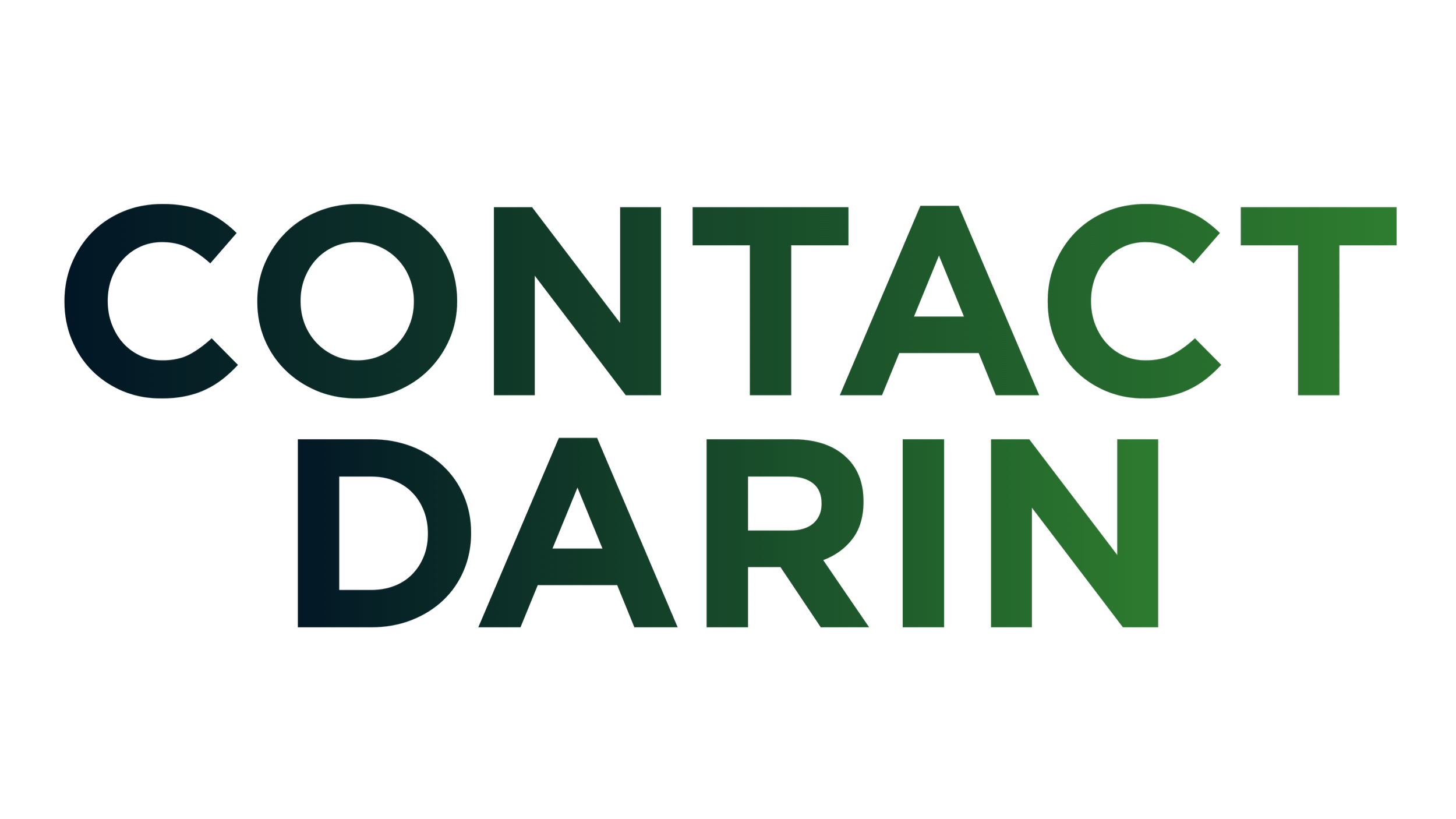 Bold text reading 'CONTACT DARIN' with the words in a gradient from blue to green.