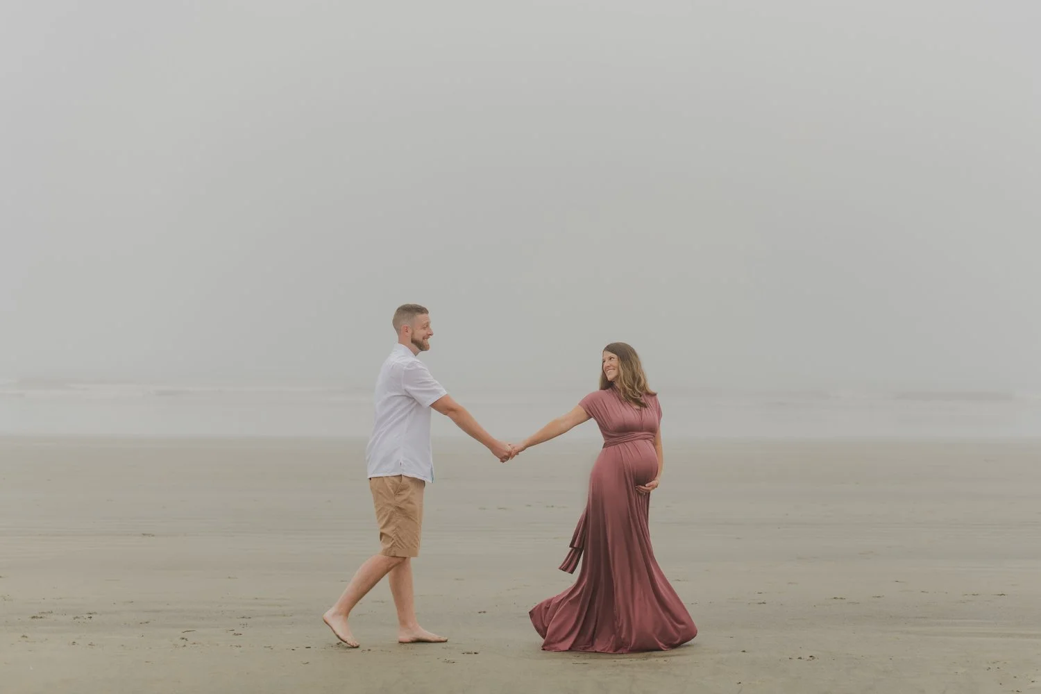 Straight out of a Dream: A Foggy Seaside Maternity Session