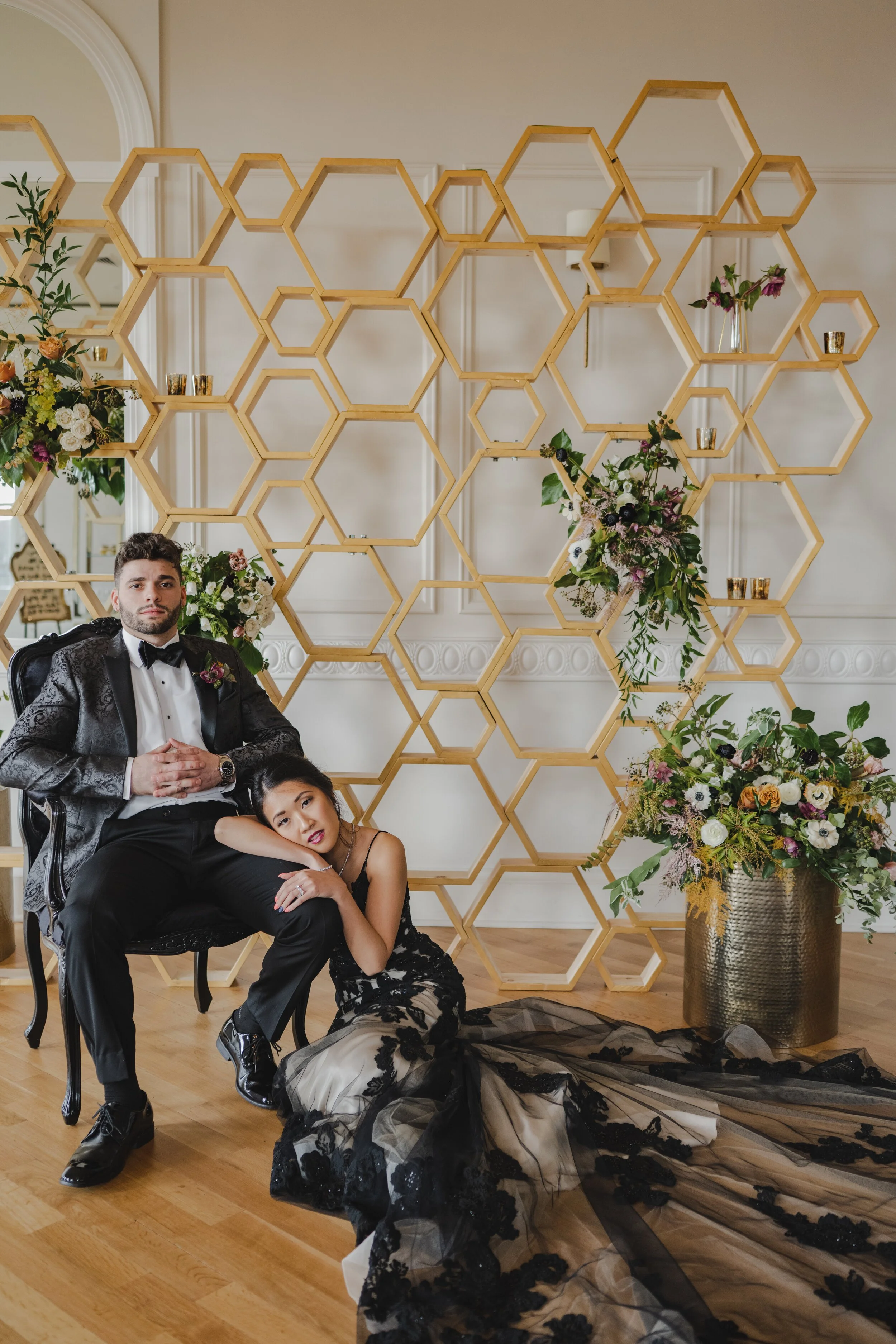 Editorial: Moody, Glamorous Newport Wedding at Queen Anne's Loft