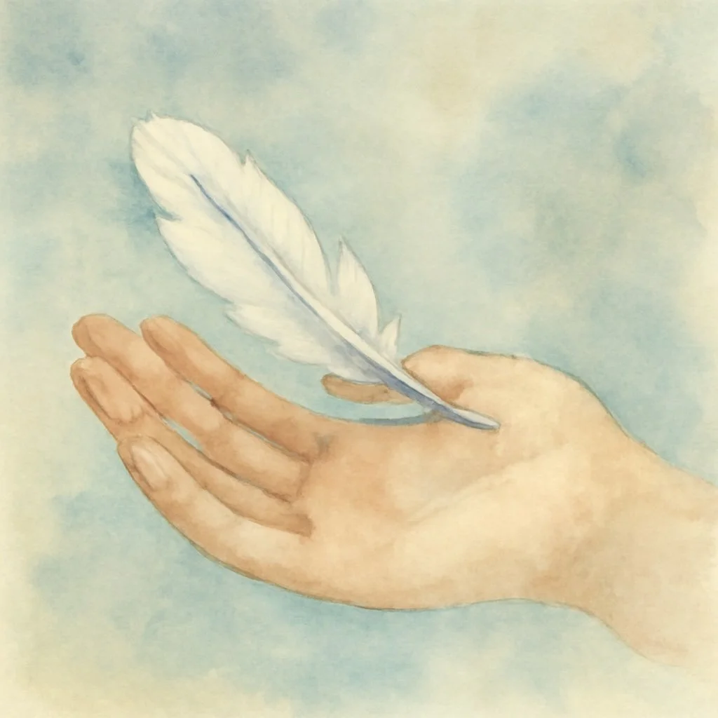 Open Hand with Feather