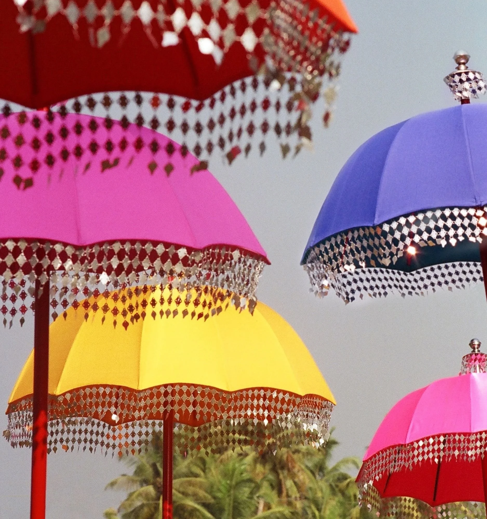 Handcrafted Indian parasols by The Indian Garden Company.