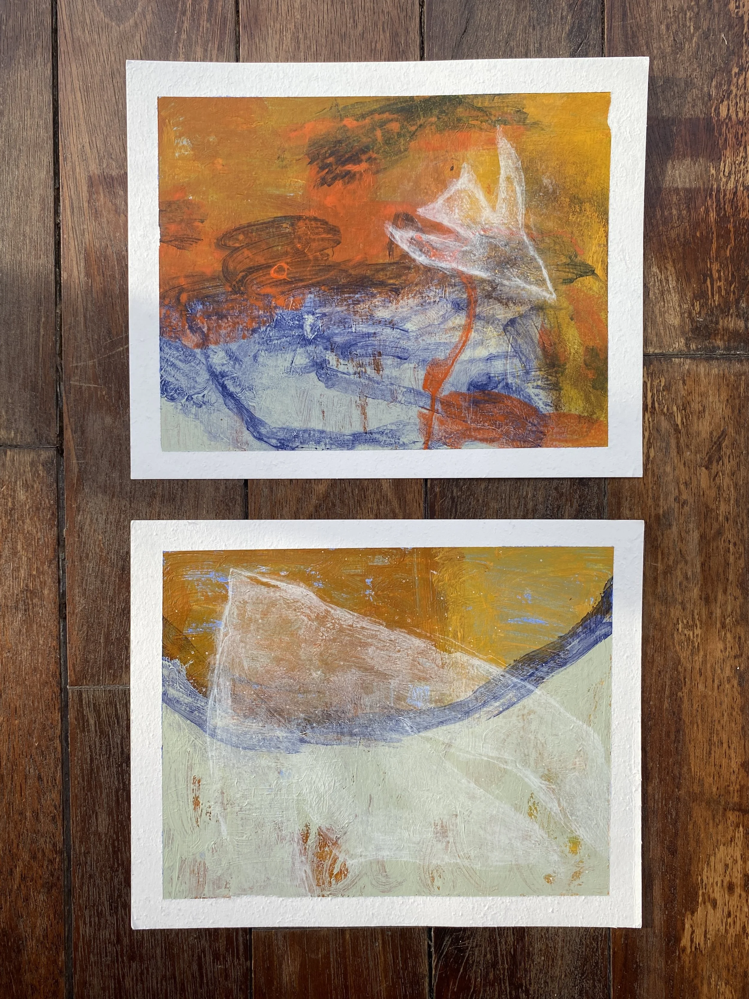 "nothing is wasted 1" 2026
"nothing is wasted 2" 2026
acrylic on paper
8-1/2x11 in
