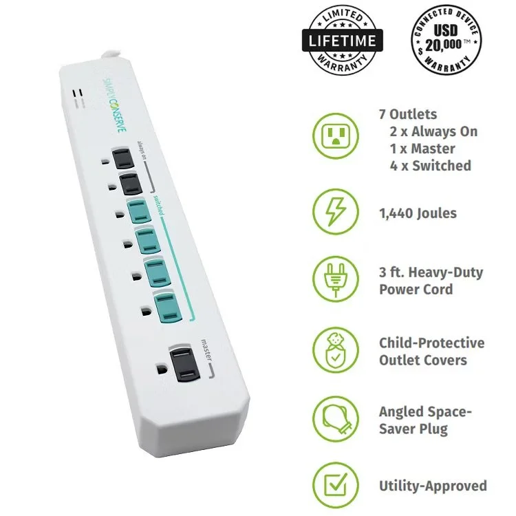 Simply Conserve 7-Outlet Advanced Power Strip