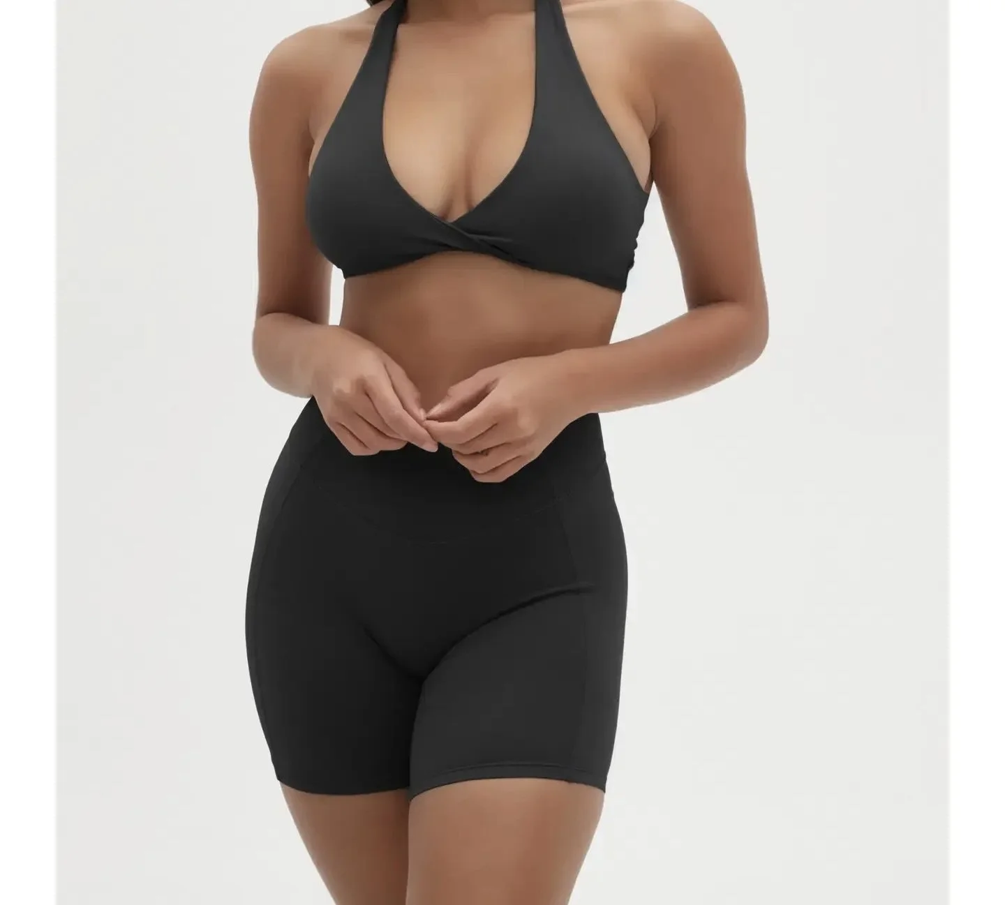 Twist Front Sports Bra & Shorts Activewear Set