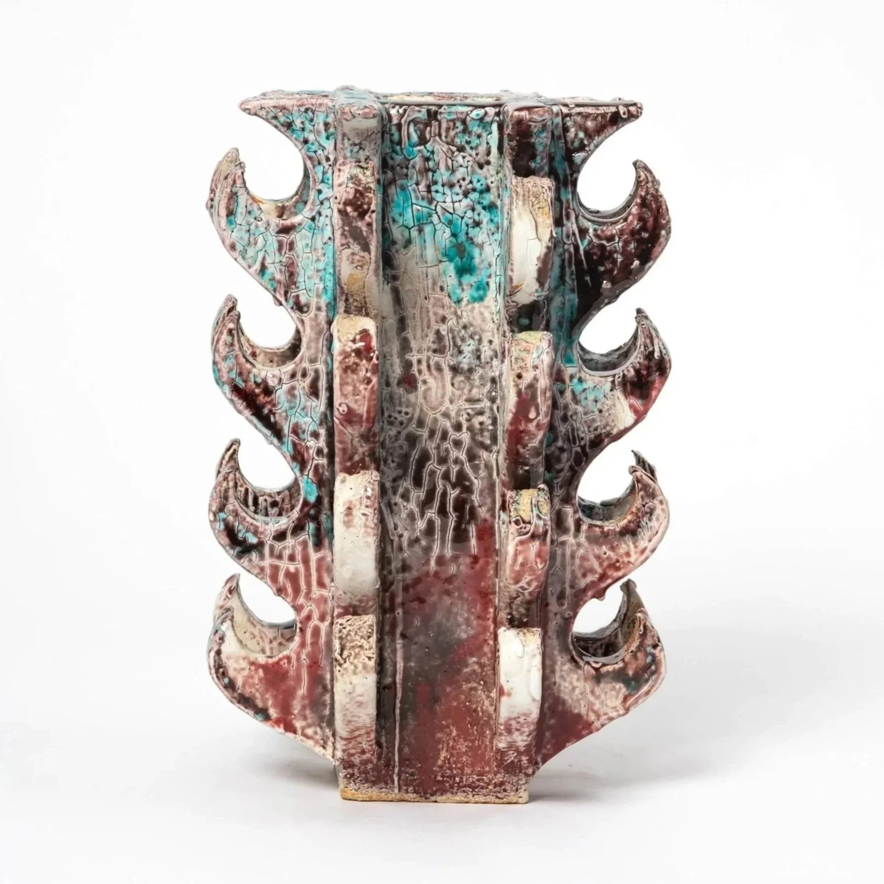 Flame Vase: Blue and Red