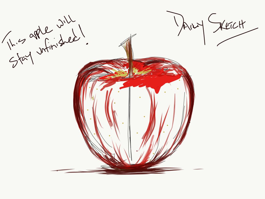 Unfinished apple