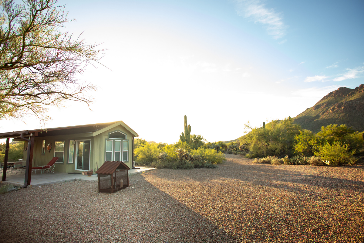 The Tiny Casita and the best view of Cat Mountain from the property
