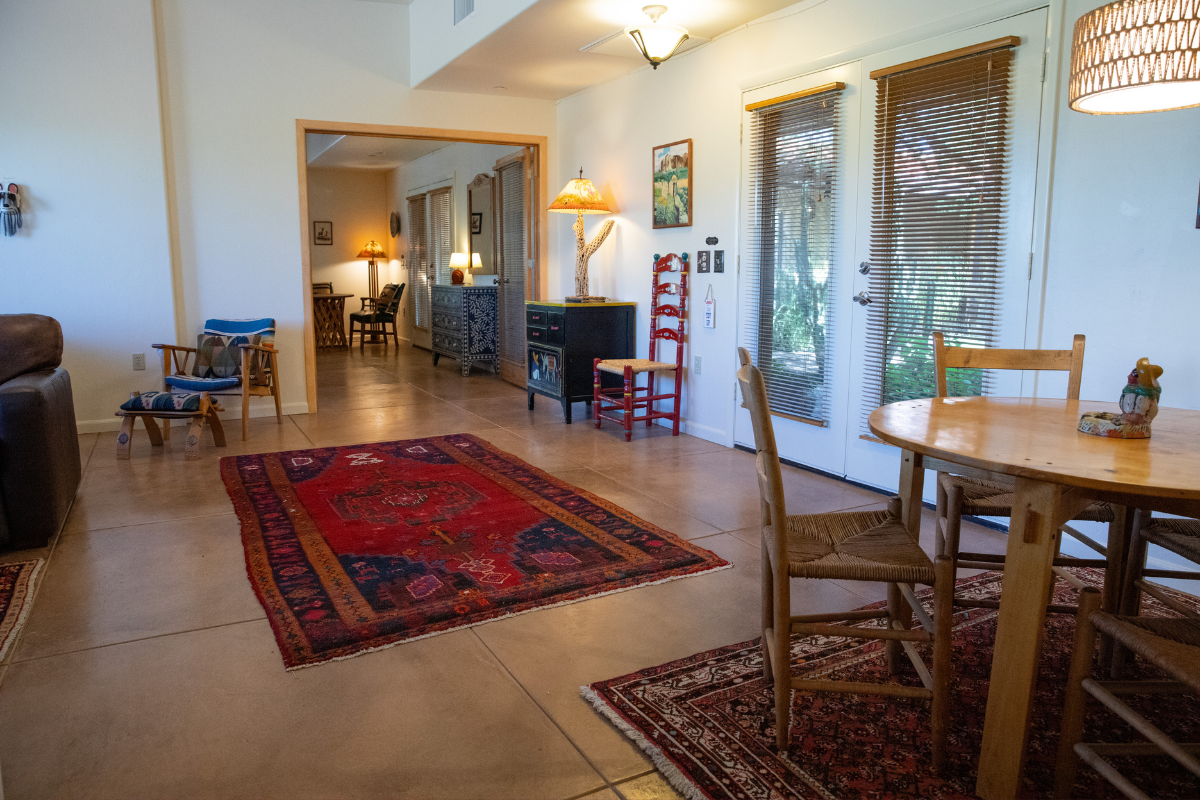 Living room and dining area of the Sierra Madre Suite