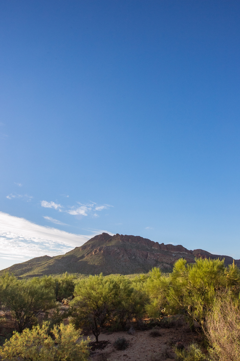 Cat Mountain under a clear blue sky