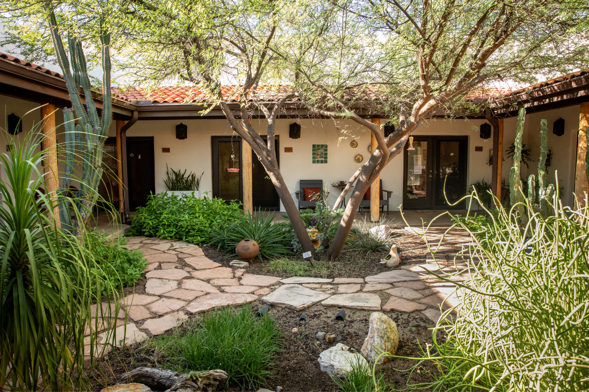 The Lodge courtyard, ready to be enjoyed