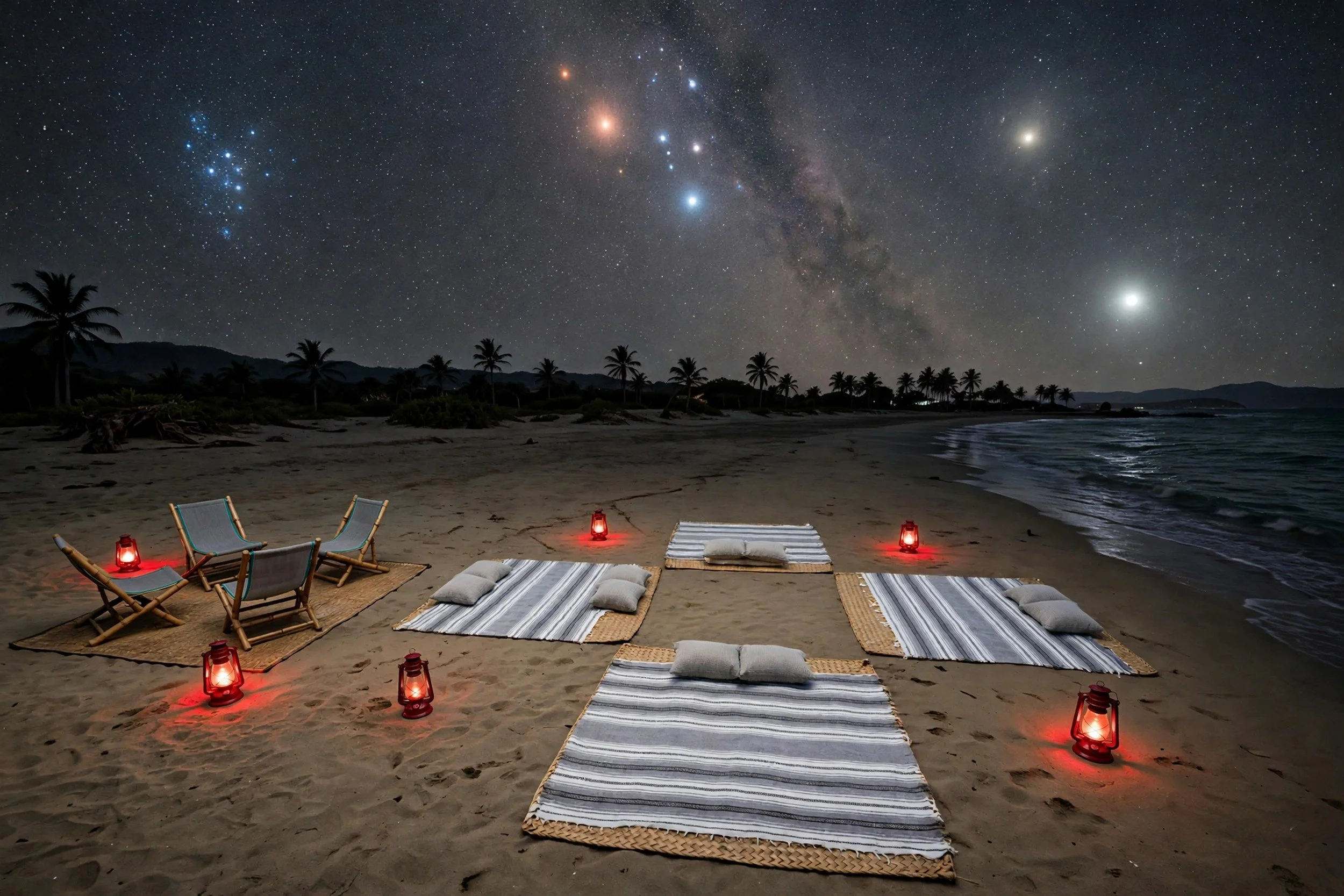 Night sky filled with stars and the Milky Way galaxy above mountain silhouettes.