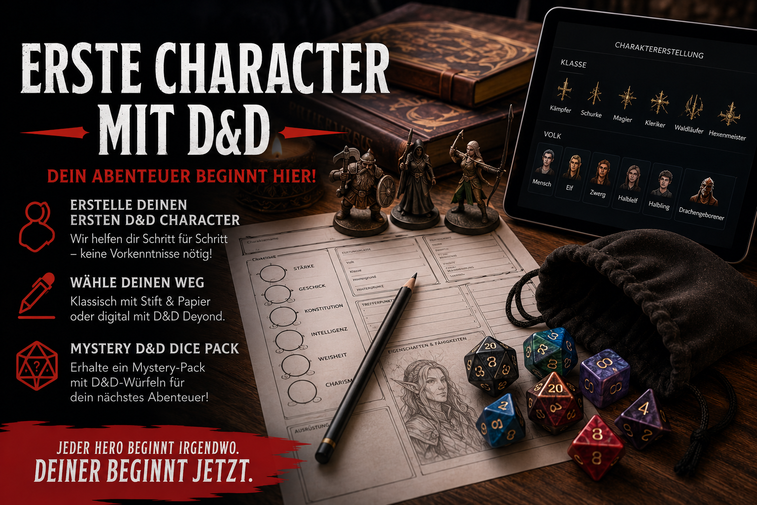 Erstelle deinen ersten Dungeons & Dragons Charakter!