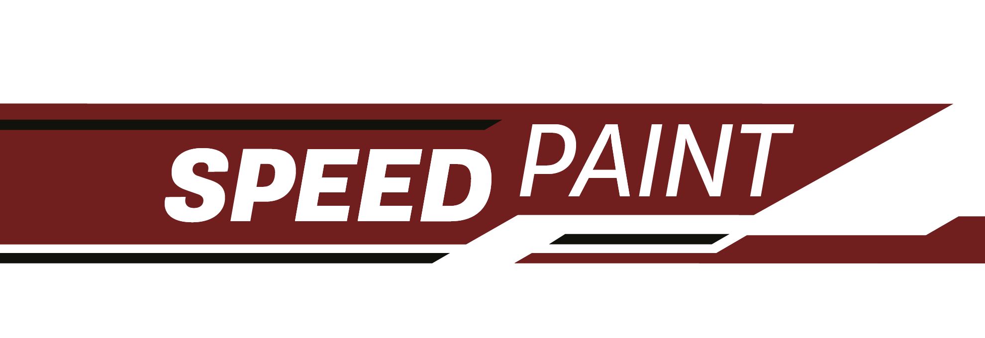 Logo mit der Aufschrift ‚Speed Paint‘ in weißen Buchstaben auf einem roten und schwarzen Hintergrund.