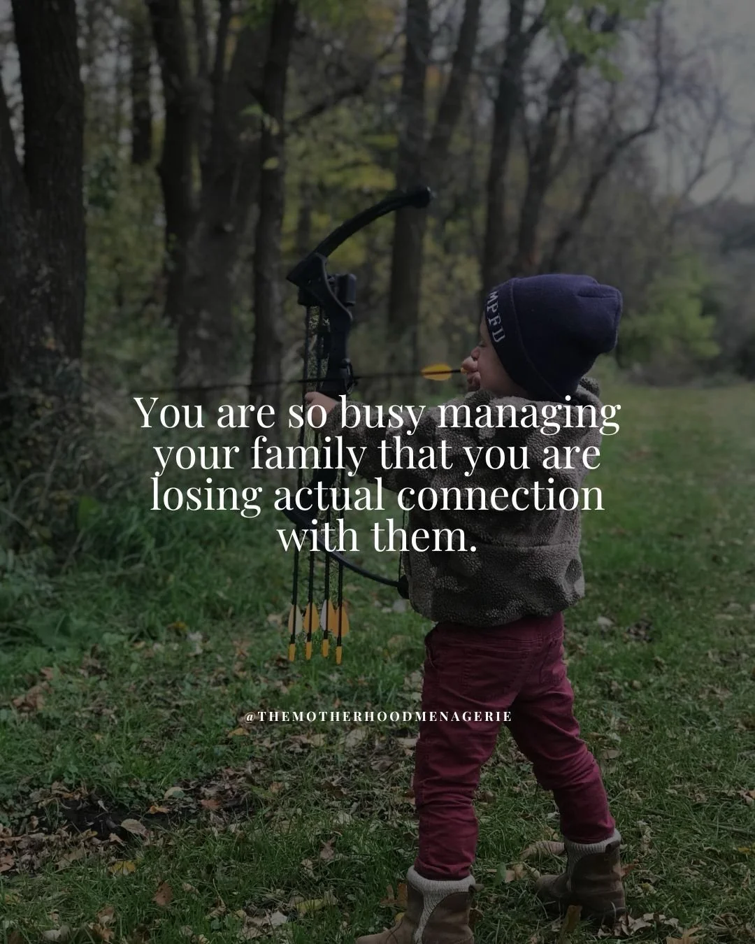 You are so busy managing your family that you are losing actual connection with them.

Presence is not the same as proximity. You can be in the same room as your kids every day and be completely unavailable to them.

When you are intentional with you