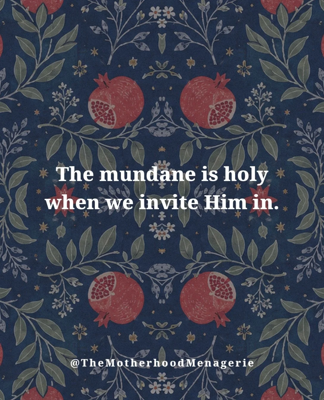 Here&rsquo;s the secret nobody tells tired mamas: the mundane was never meant to be endured. It was meant to be inhabited &mdash; with Him.

Invite Him into the dishes, the chaos, the Tuesday. Watch it turn holy. 🤍

Save this for the next ordinary d