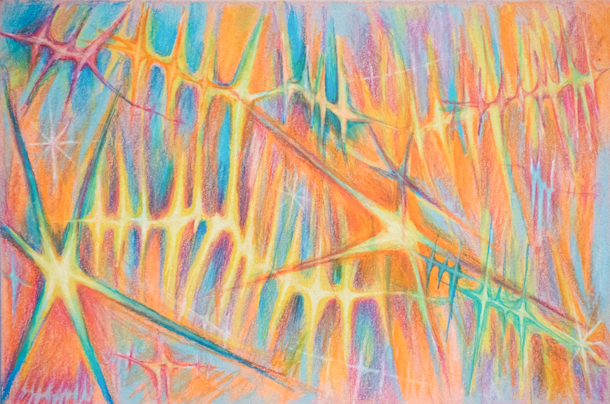 Enlightenment, Colored Pencil on Toned Paper, 6 x 9in., 2023