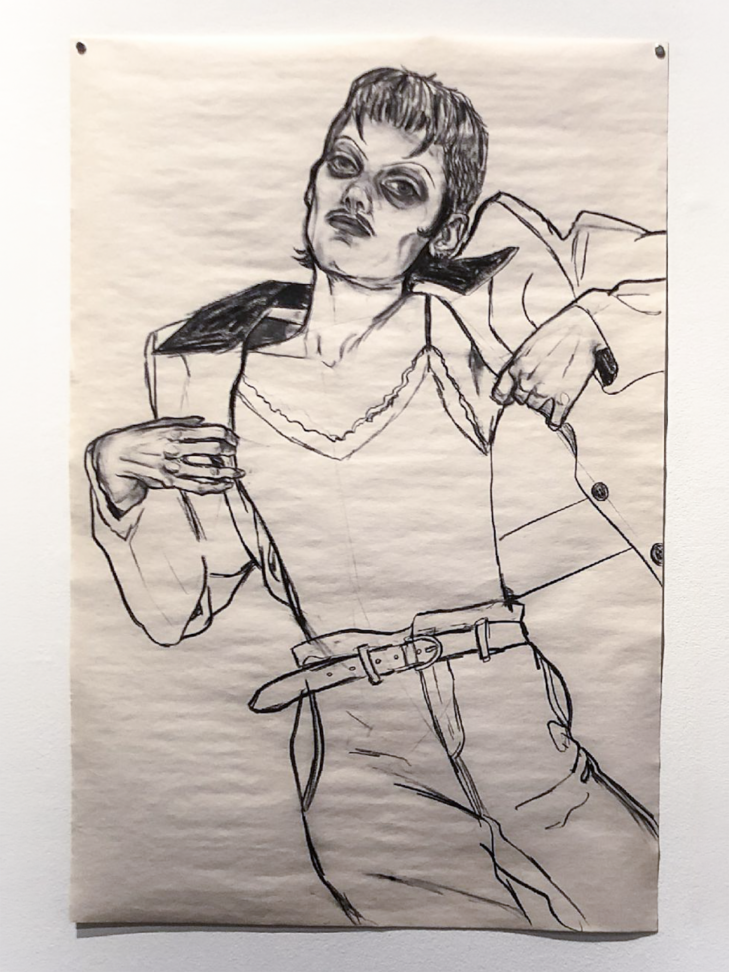 Androgyne I, Vine Charcoal on Newsprint, 36 x 24in., 2021