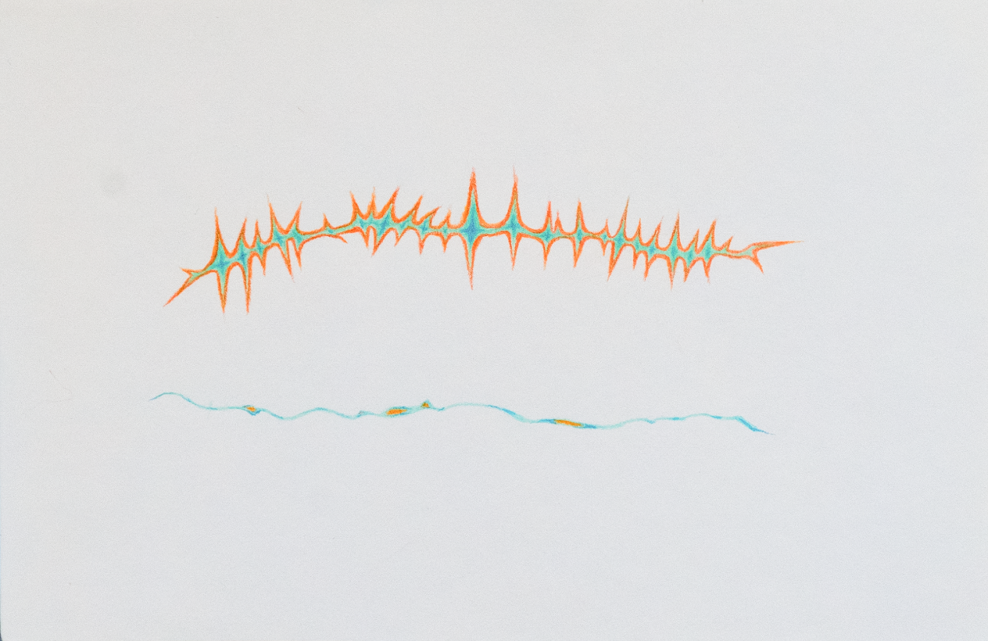 Incision Abstraction No. 1, Colored Pencil on Paper, 5.5 x 8.5in., 2024