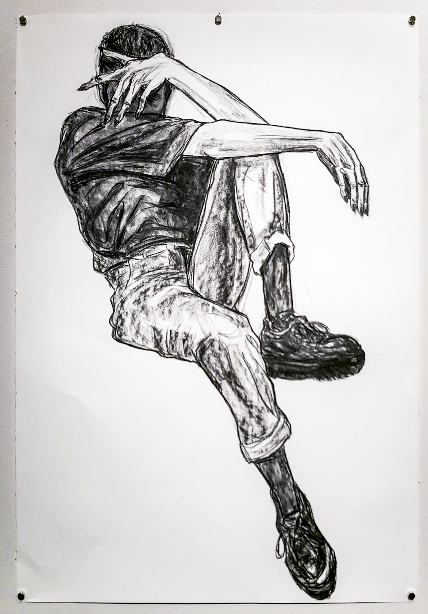 Study II, Vine Charcoal on Newsprint, 36 x 24in., 2021