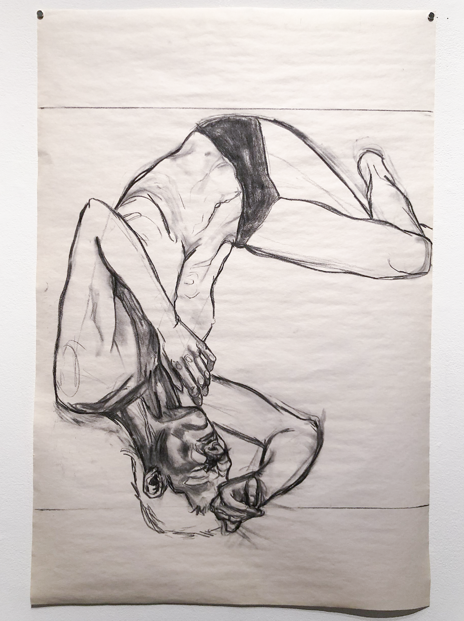 Study I, Vine Charcoal on Newsprint, 36 x 24in., 2021