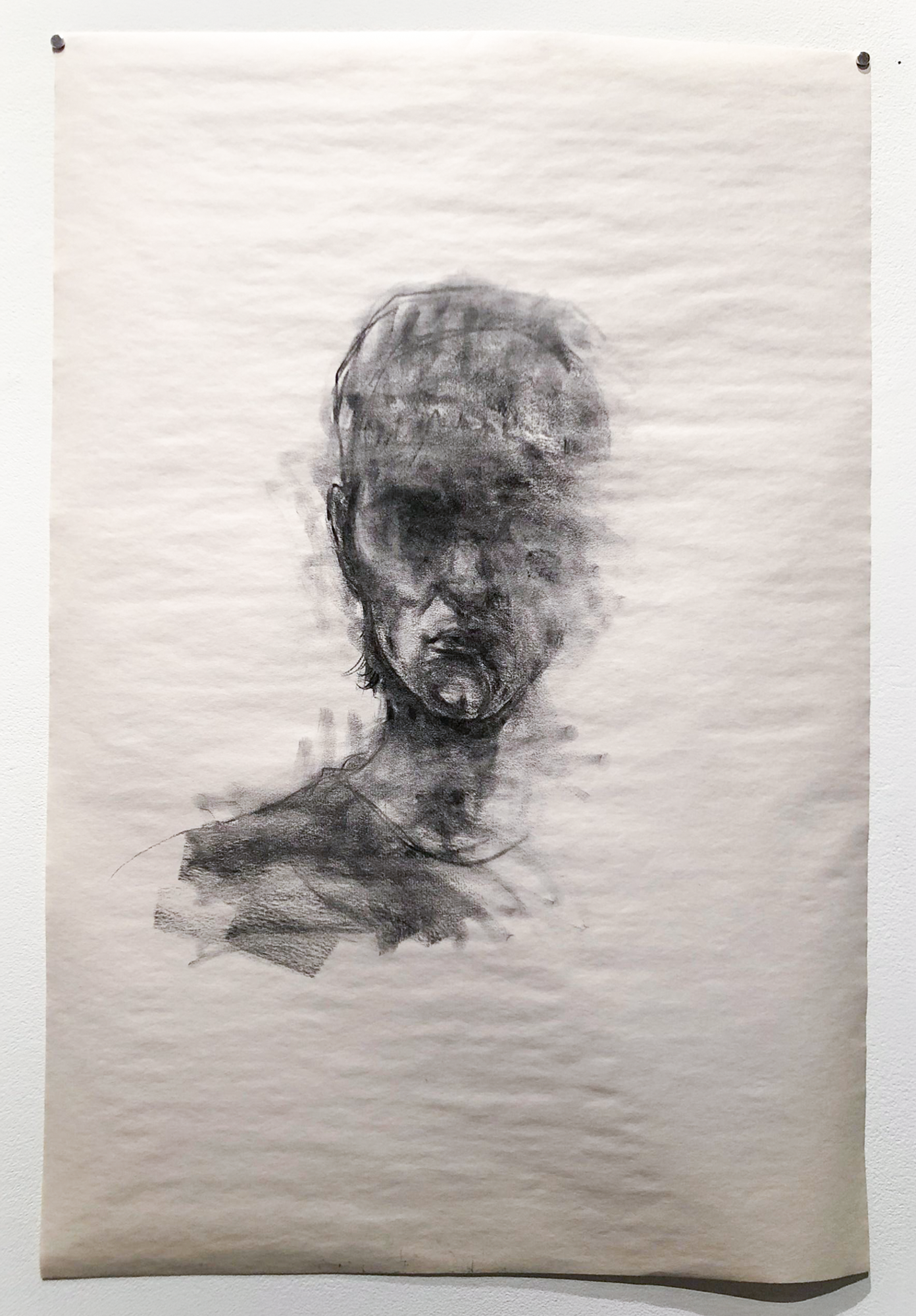 Screen, Vine Charcoal on Newsprint, 36 x 24in., 2021