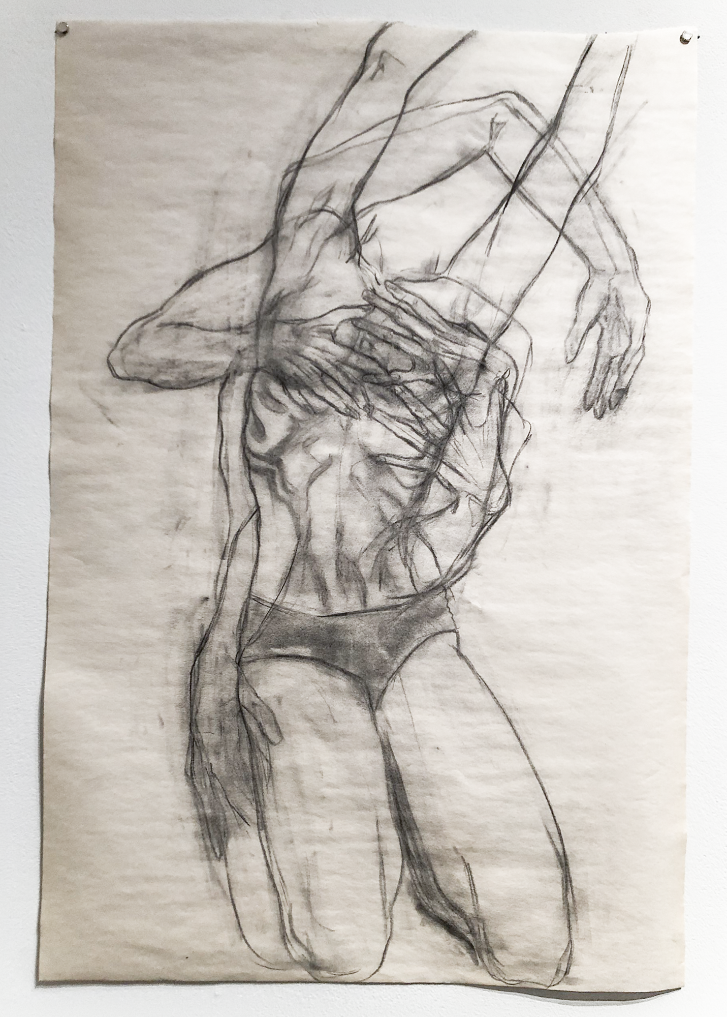 Dsyphoria, Vine Charcoal on Newsprint, 36 x 24in., 2021