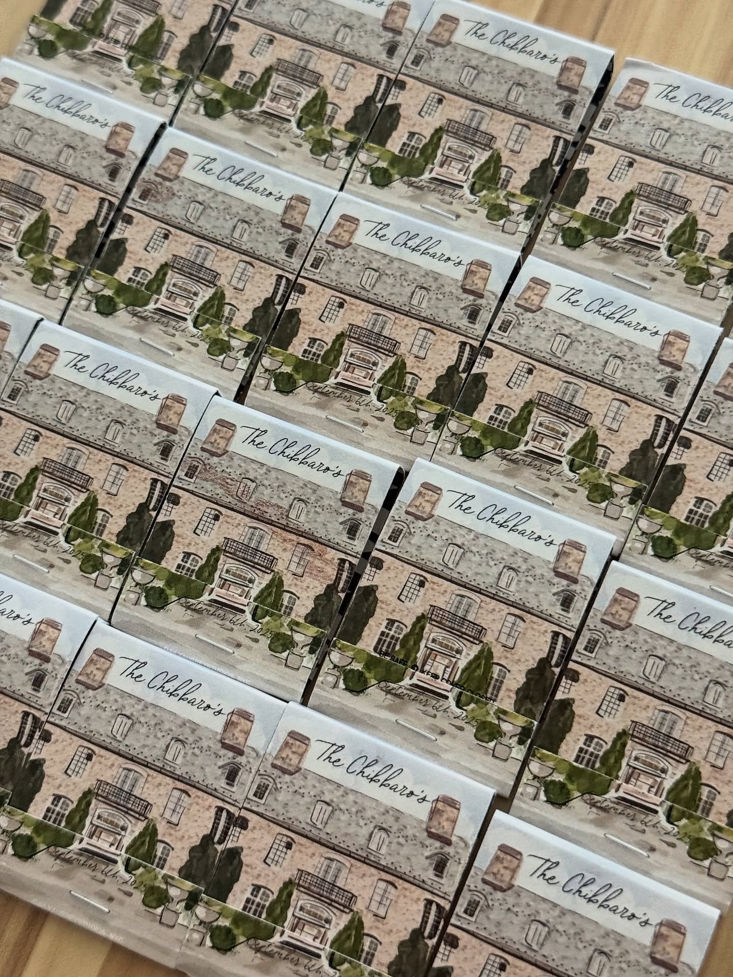 the Chibbaro&rsquo;s! Custom matches with a venue illustration on the front 🏠