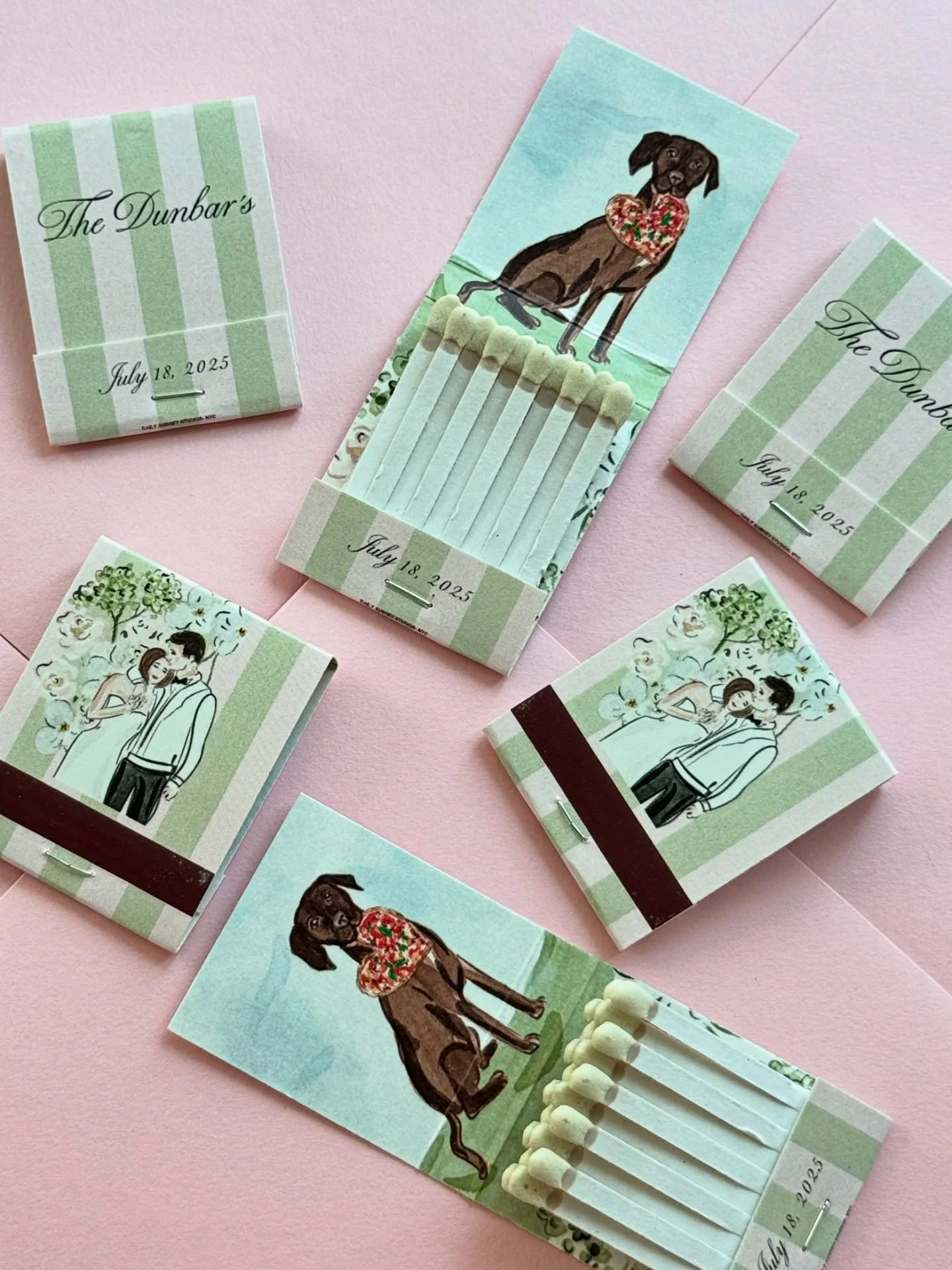 wedding matches for the dunbar&rsquo;s who love pizza &amp; their pup 🐶 🍕🌸💚