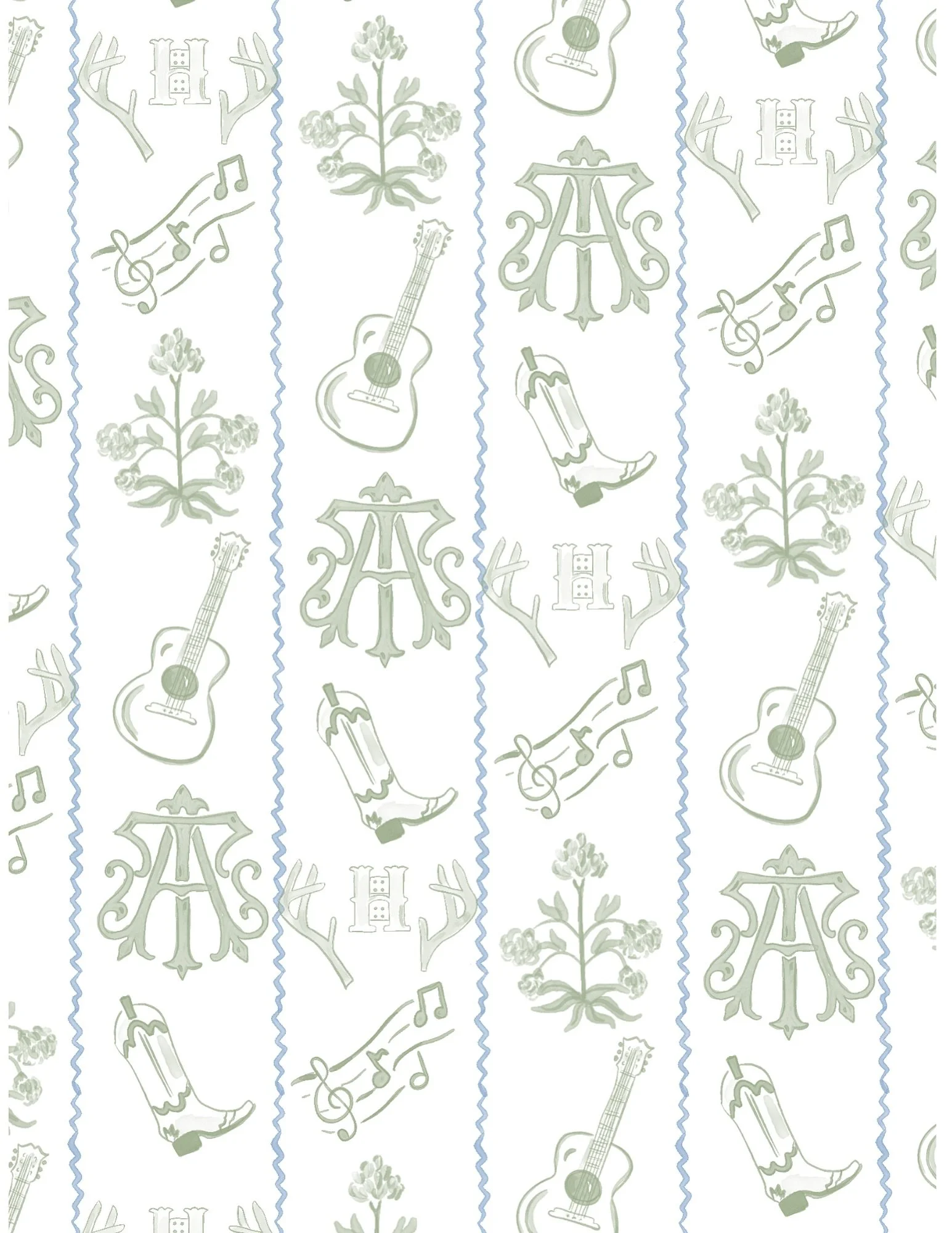 custom toile pattern with their family bbq logo &amp; can&rsquo;t forget about the pup! @alliegschouten @aliceandapricot 

photo: @lyndiruth
