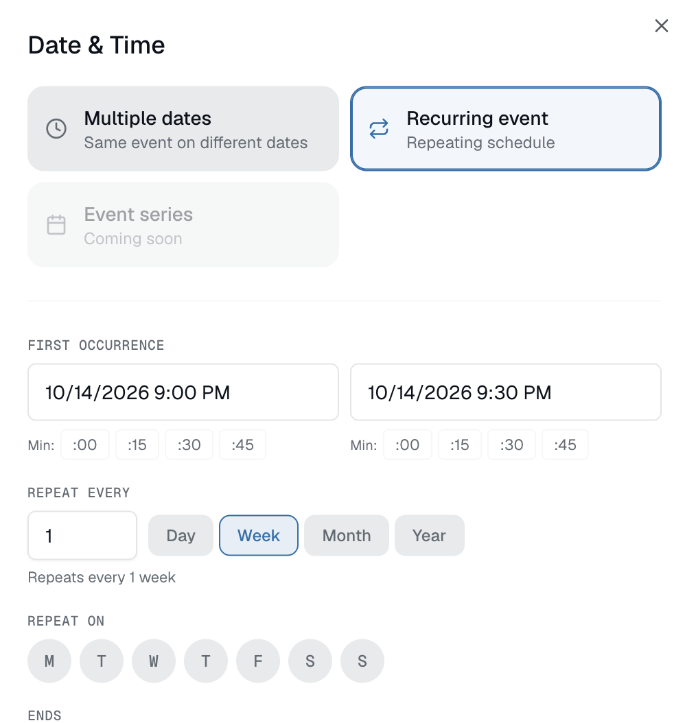 Squarespace recurring events: what the built-in calendar can and can't do