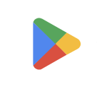 Google Play Store logo with a multicolored triangular play button.