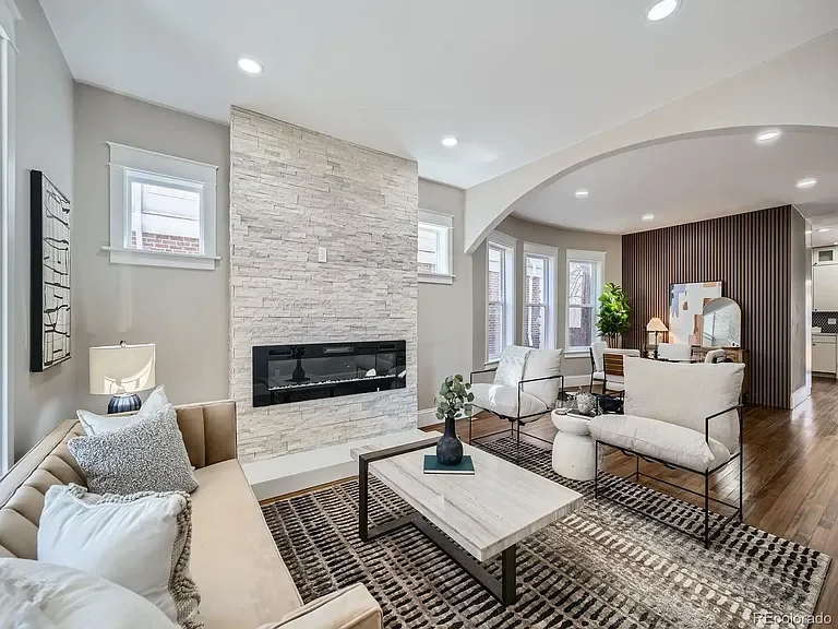 Luxury living space renovation in Denver featuring custom cabinetry and high-end finishes by Mile High Contractors & Consultants, a reputable contractor for interior home renovations.