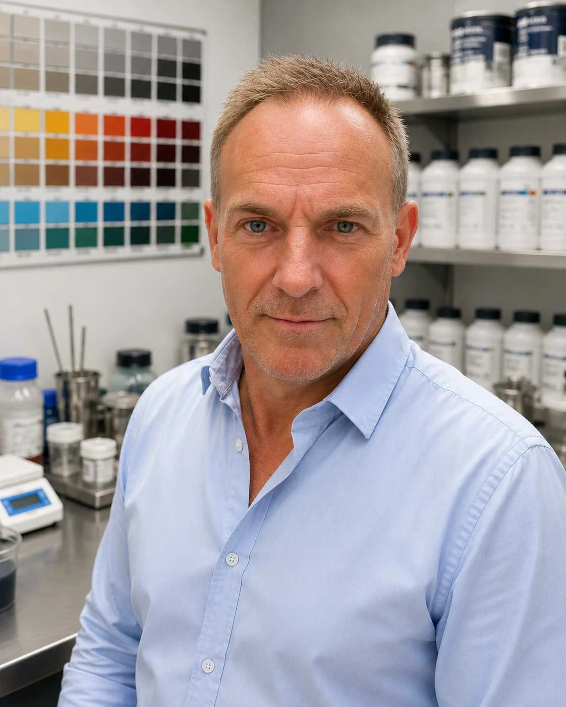 Portrait von Ralf Drews, Spezialist für Spritz-, Applikations- und Anwendungstechnik bei 2Moskito. Er unterstützt Kunden bei Produktschulungen, Maschinenhandling und Verarbeitungstechnik.