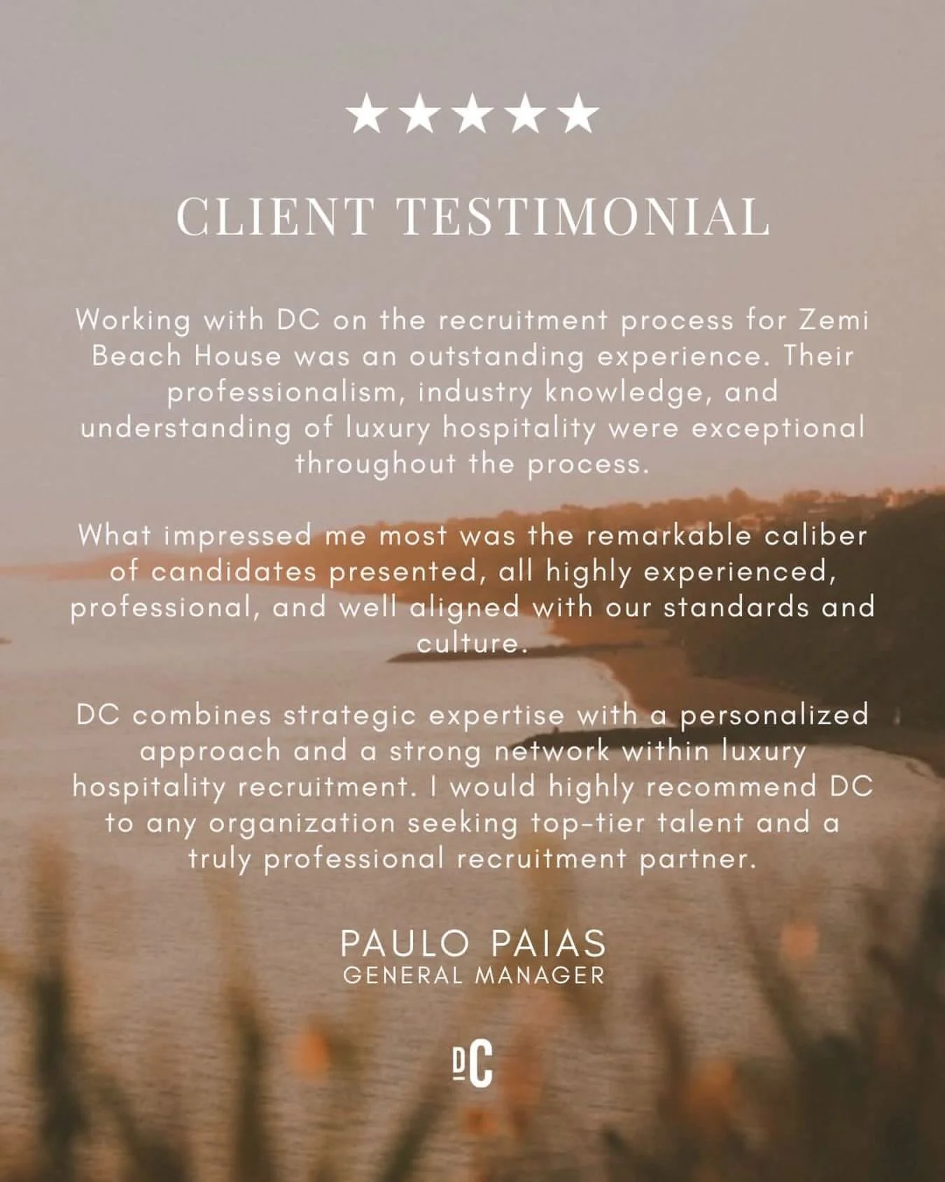 Nothing fuels our passion more than hearing this from the incredible clients we serve.

At DC Global Talent, we pour our heart into every search, understanding not just the role, but the culture, the standards, and the vision behind it. When that eff