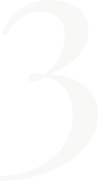 The image features a large, stylized number three in a light gray color on a black background.