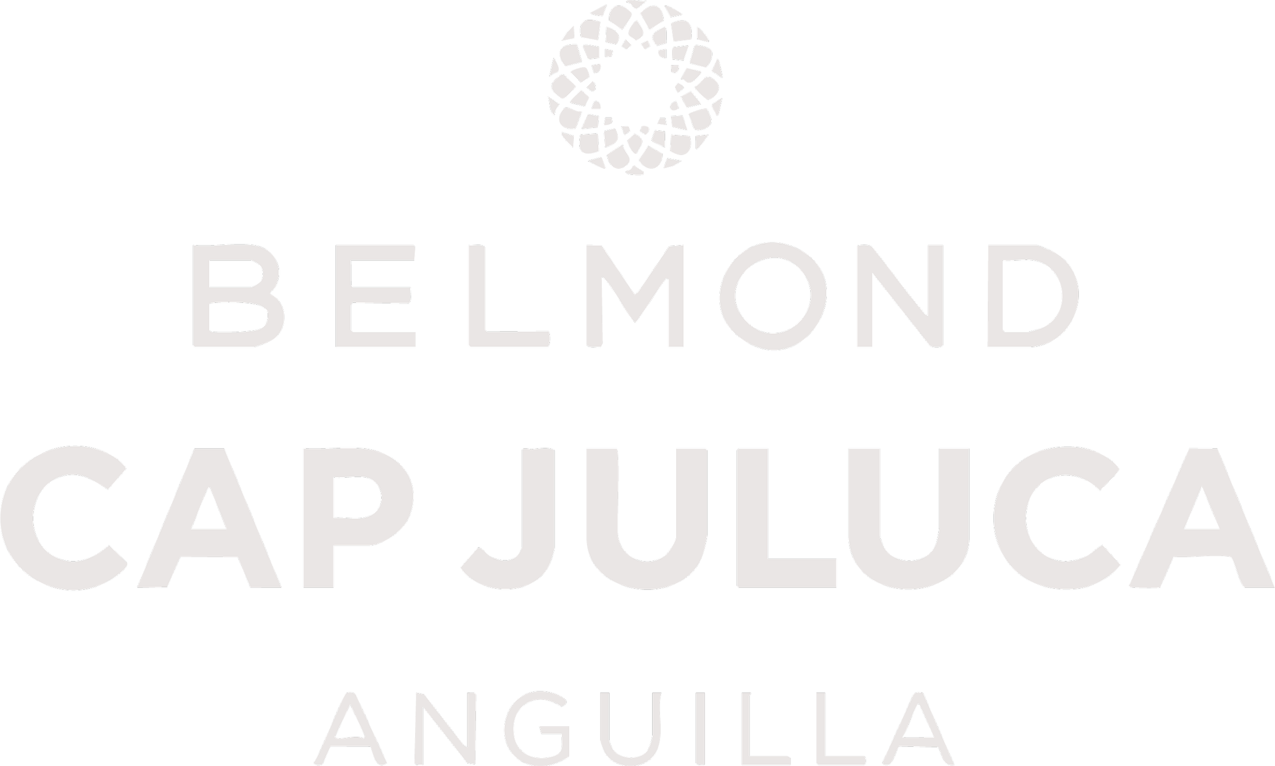 Logo for Belmond Cap Juluca in Anguilla, featuring a circular decorative emblem above white text on a black background.