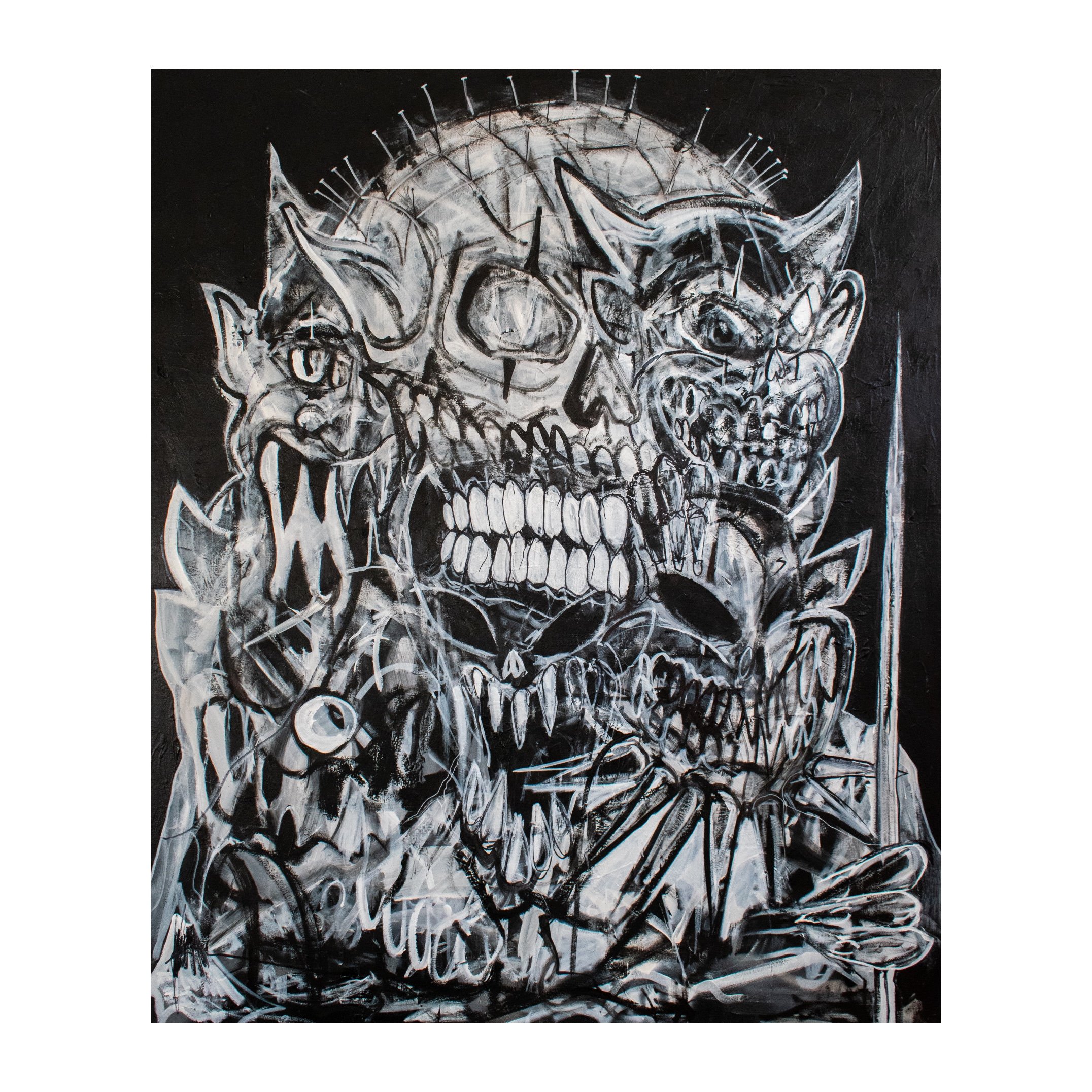GRINNA, 2024 - MIXED MEDIA ON CANVAS / 120 x 100 cm