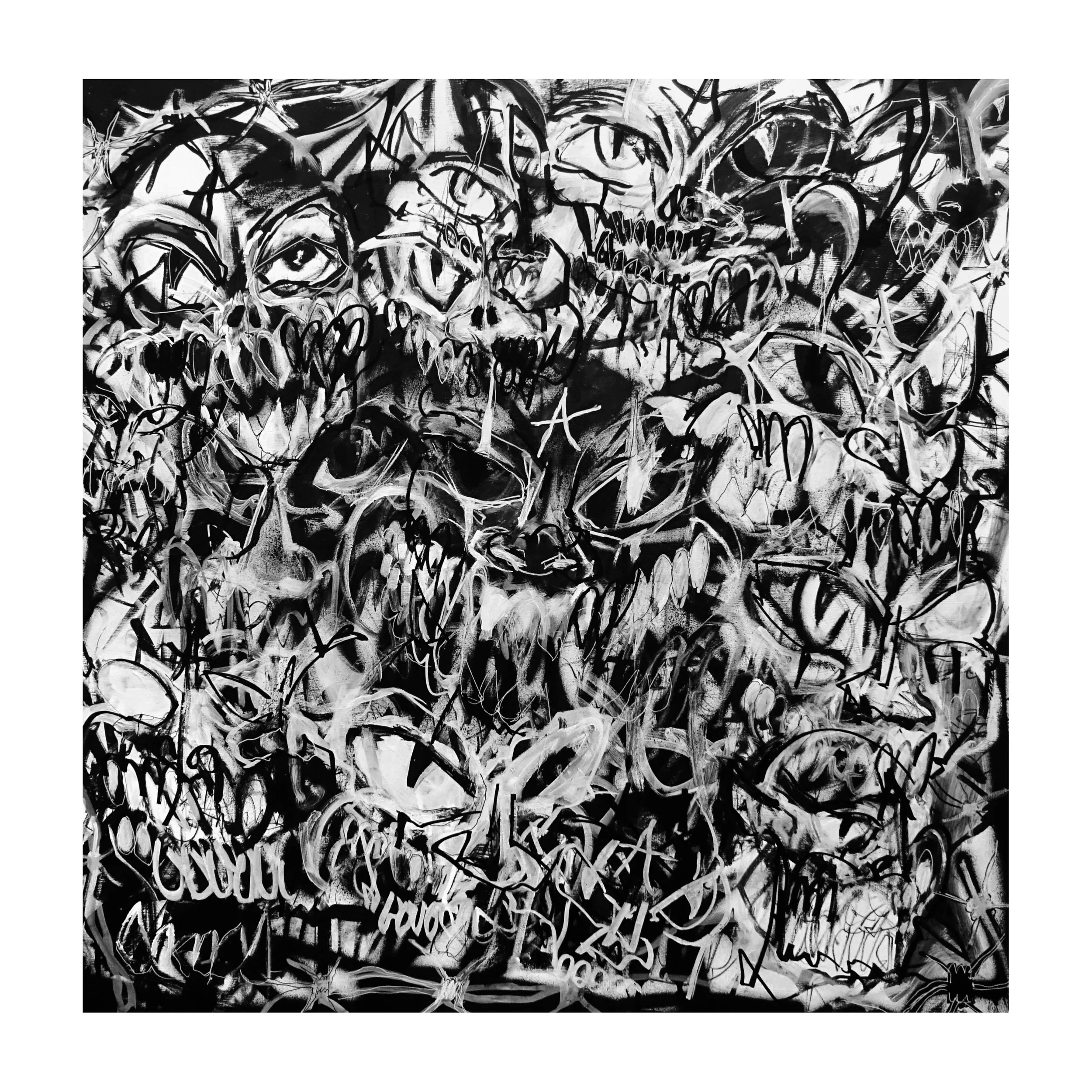 ATARAXIA, 2025 - MIXED MEDIA ON CANVAS / 100 x 100 cm