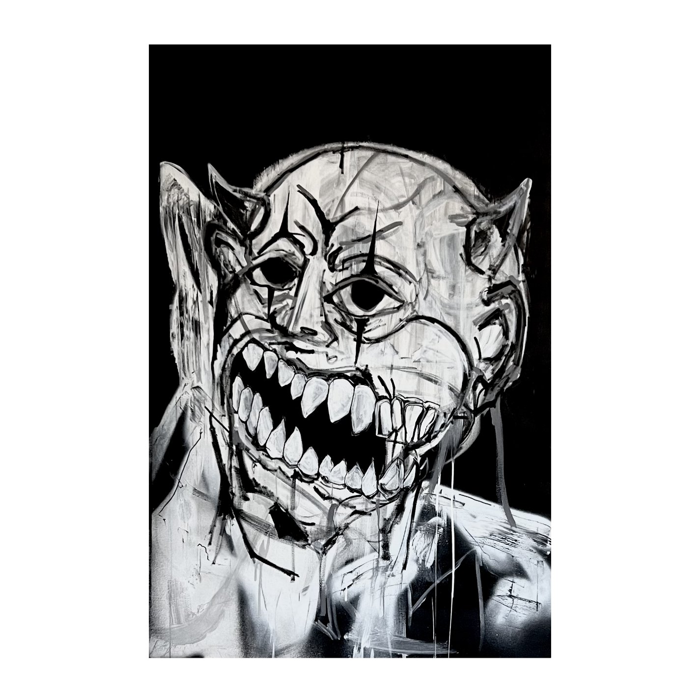 CIRCUS OF HELL, 2024 - MIXED MEDIA ON CANVAS / 150 x 100 cm