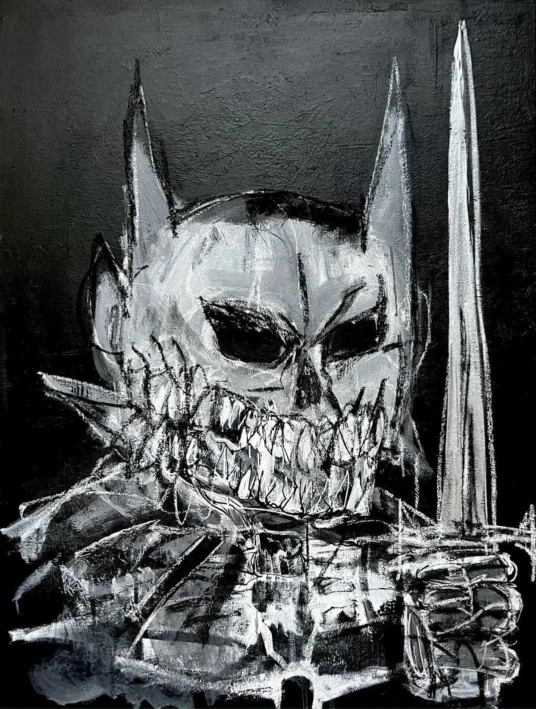 Good-Knight, 2026
Mixed Media on Canvas
81 x 61 cm 
£1,200