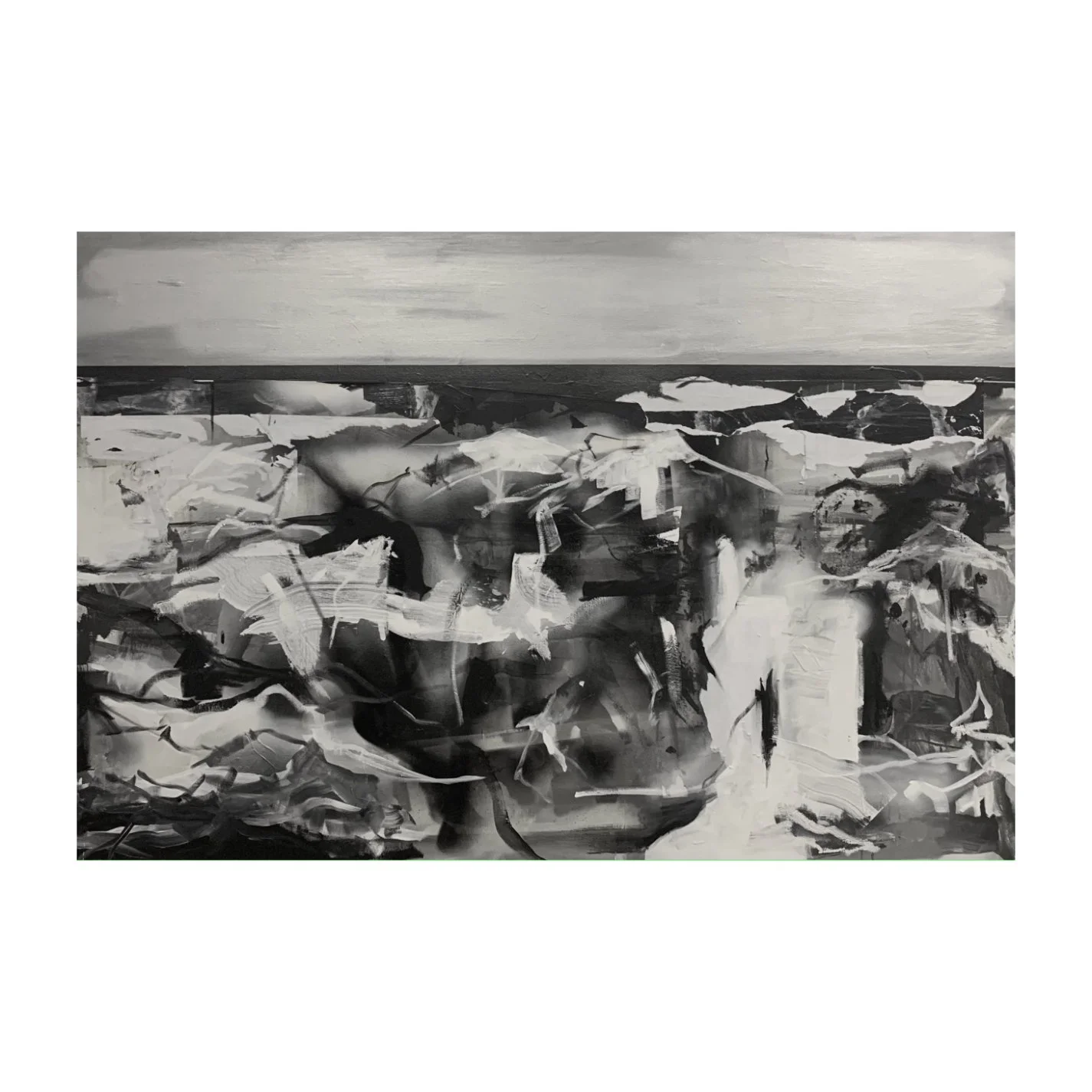 GLOOM [GLM08] , 2022 - MIXED MEDIA ON CANVAS / 100 x 150 cm
