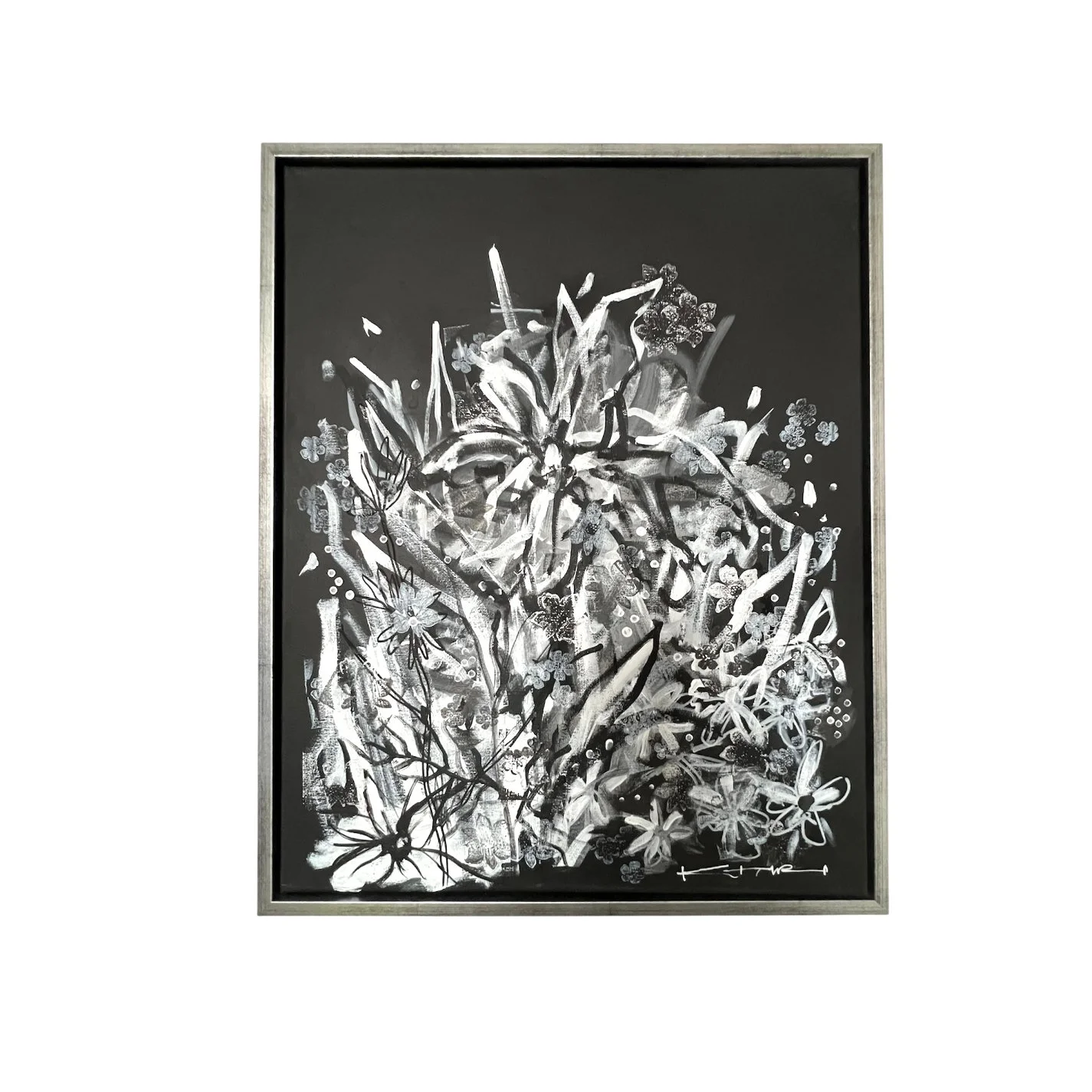 VEILED BLOOM [VB.001] 2026 - MIXED MEDIA ON CANVAS / 42.9 x 59 cm