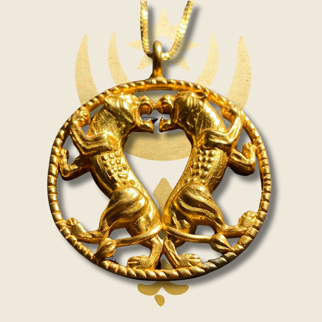 ARCHIMEDEAN RAMPANT LIONS NECKLACE